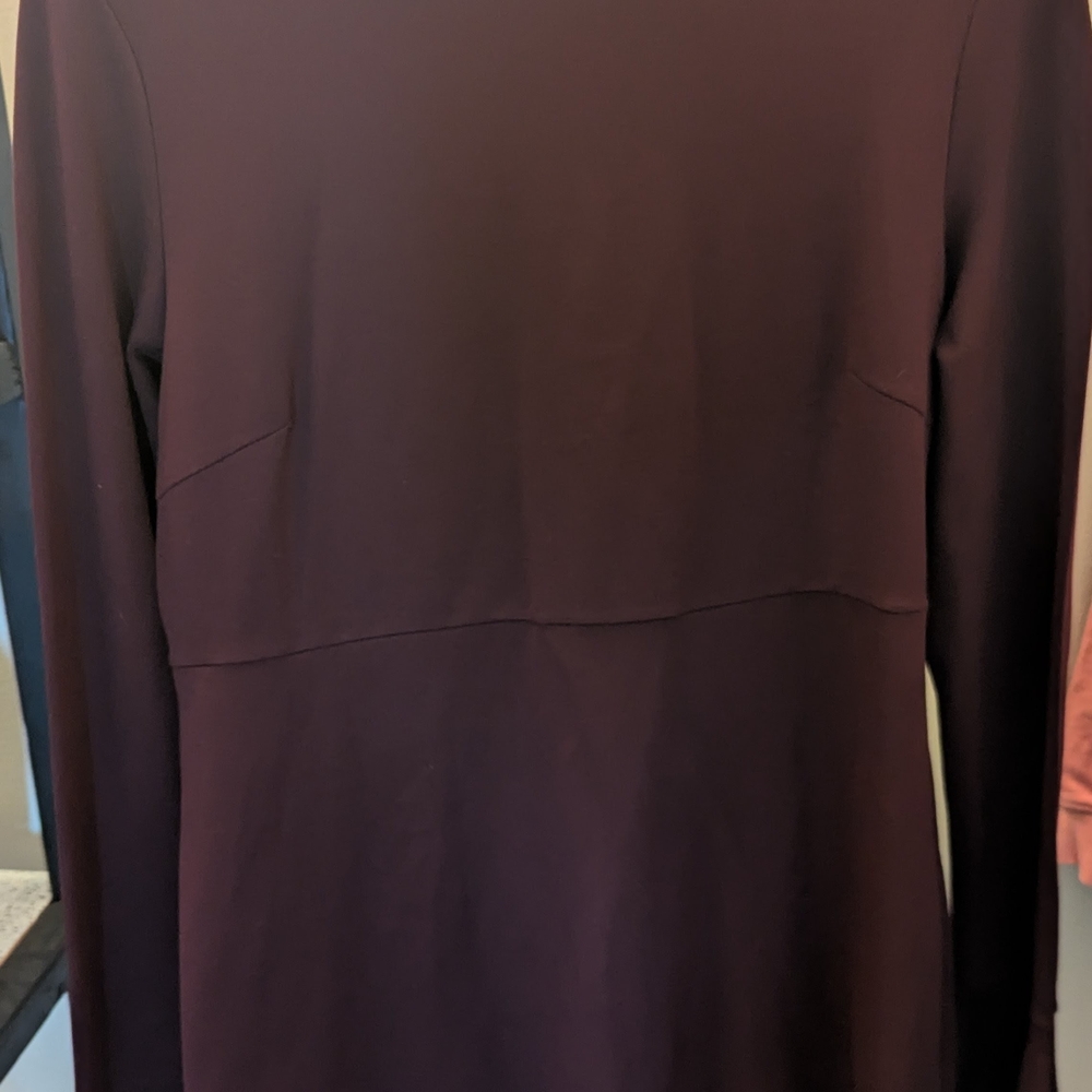 McQ Alexander McQueen Burgundy Bell Sleeve A-Line Dress XL - Picture 14 of 15